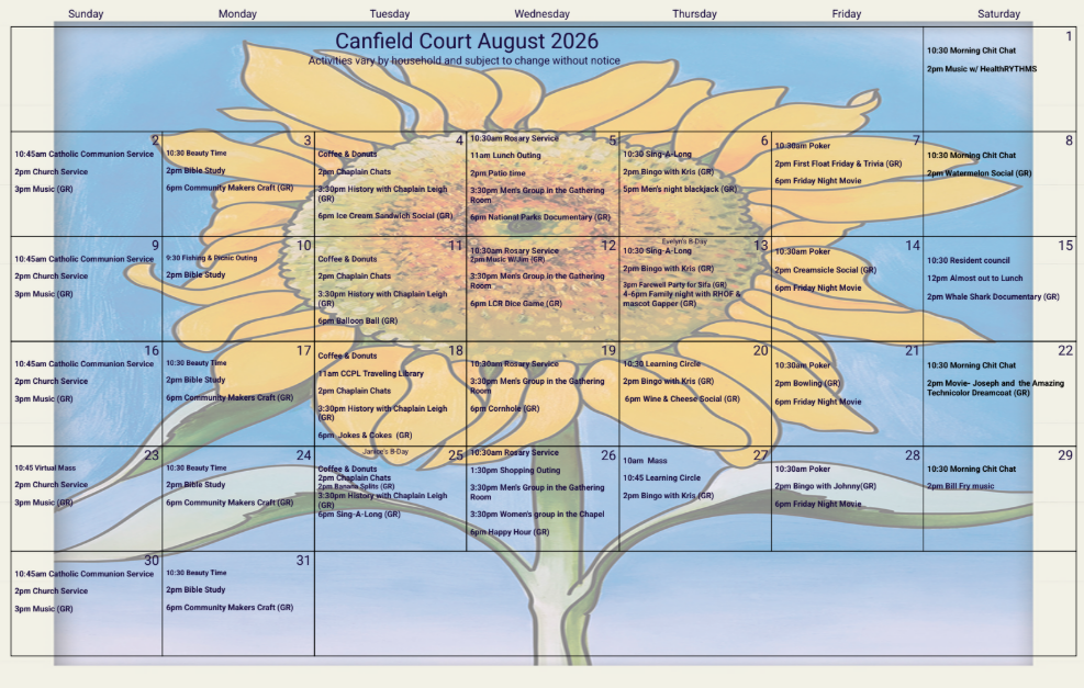 Canfield Court Aug 2026